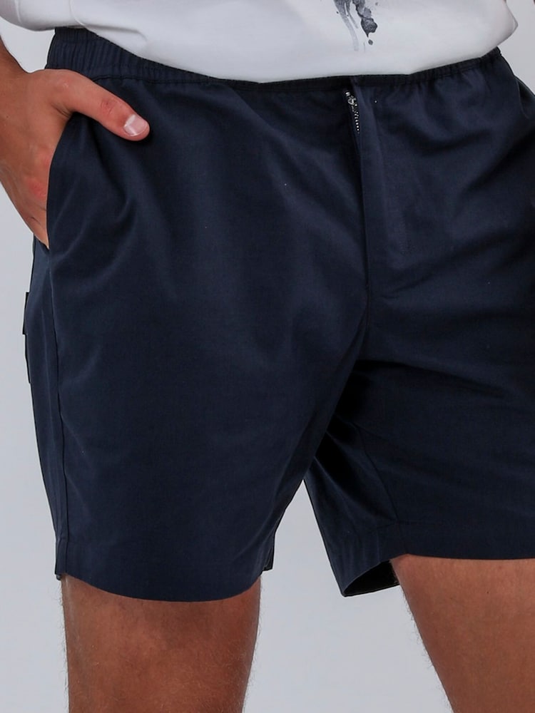 Синий - Religion Elasticated 100% Cotton Shorts - Изображение 5 из 5