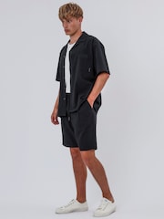 Religion Blue Pleated 100% Cotton Shorts - Image 5 of 6