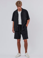Religion Blue Pleated 100% Cotton Shorts - Image 6 of 6