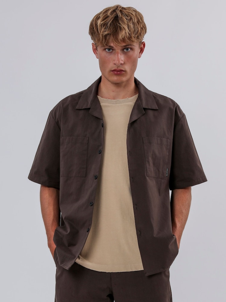 Коричневый - Religion Lightweight Short Sleeve Shirt - Изображение 1 из 5