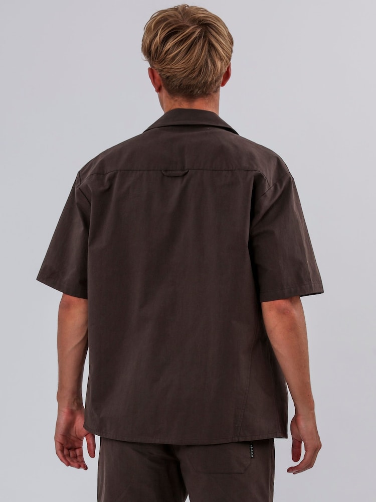 Коричневый - Religion Lightweight Short Sleeve Shirt - Изображение 2 из 5