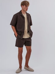 Коричневый - Religion Lightweight Short Sleeve Shirt - Изображение 4 из 5