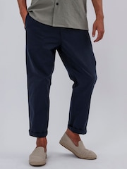 Religion Blue 100% Cotton Lightweight Basic Chino Trousers - Image 1 of 6