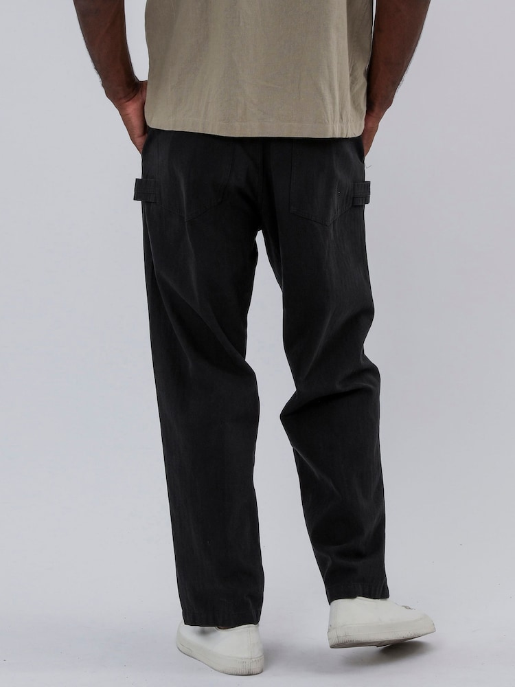 Religion Black 100% Cotton Work Wear Trousers - Image 2 of 5