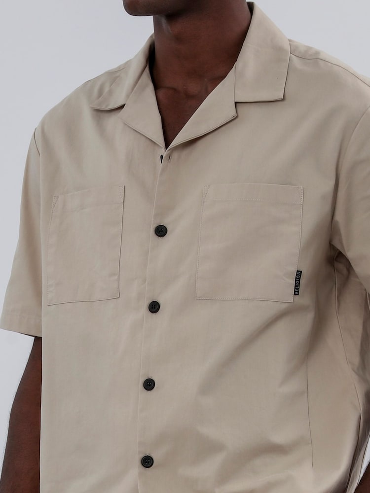 Кремовый - Religion Lightweight Short Sleeve Shirt - Изображение 5 из 5