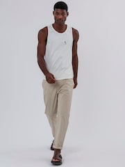 Religion Cream 100% Cotton Lightweight Basic Chino Trousers - Image 5 of 5
