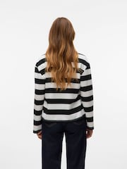 VERO MODA White Rugby Neck Long Sleeve Stripe Polo Shirt - Image 3 of 5