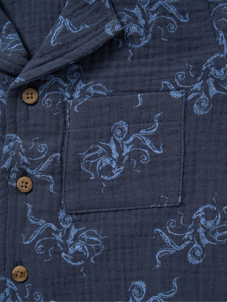Lily & Jack Muslin Printed 100% Cotton Shirt, Shorts and Bucket Hat Outfit Set - Image 4 of 4