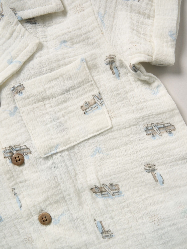 Lily & Jack Muslin Printed 100% Cotton Shirt, Shorts and Bucket Hat Outfit Set - Image 5 of 5