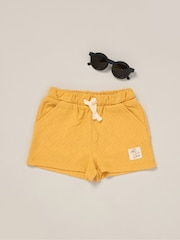 Lily & Jack Yellow Jacquard 100% Cotton Jersey Polo Shirt, Shorts and Sunglasses Outfit Set - Image 3 of 5