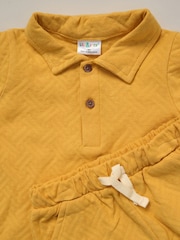 Lily & Jack Yellow Jacquard 100% Cotton Jersey Polo Shirt, Shorts and Sunglasses Outfit Set - Image 5 of 5