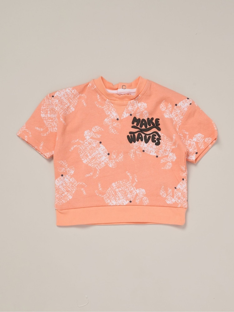 Lily & Jack Printed 100% Cotton T-Shirt, Shorts and Round Sunglasses Outfit Set - Image 4 of 5