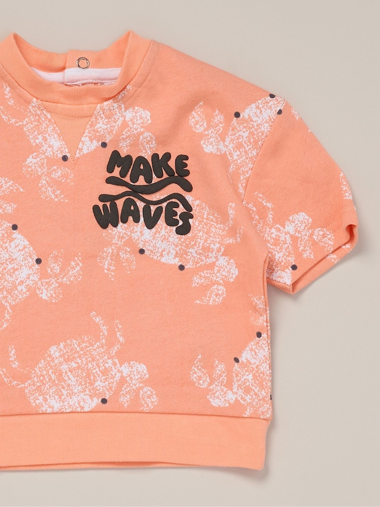 Lily & Jack Printed 100% Cotton T-Shirt, Shorts and Round Sunglasses Outfit Set - Image 5 of 5