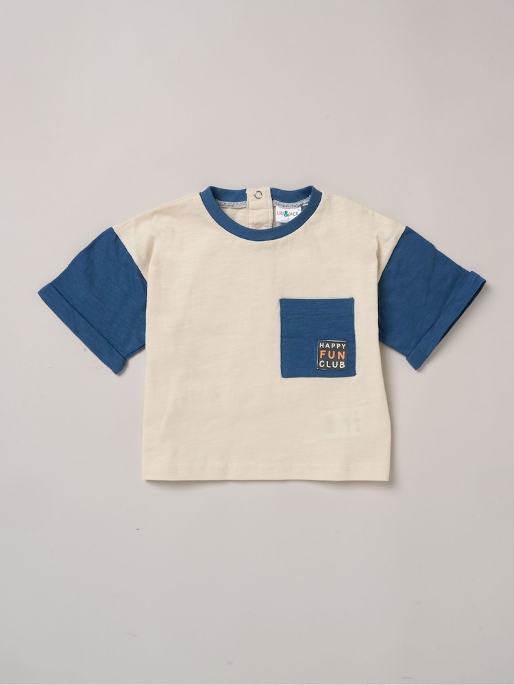 Lily & Jack Blue 4-Piece Mix and Match Printed 100% Cotton T-Shirts, Short and Joggers Set - Image 2 of 5