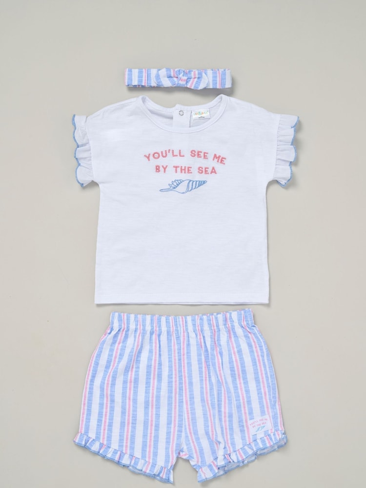 Lily & Jack Blue Printed 100% Cotton All in one - Image 1 of 5