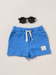 Lily & Jack Blue Jacquard Jersey 100% Cotton Polo Shirt, Shorts and Sunglasses Outfit Set - Image 2 of 5