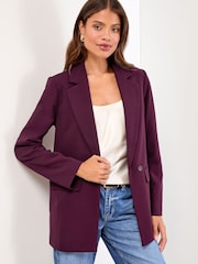 Lipsy Burgundy Red Relaxed Blazer - Image 1 of 4