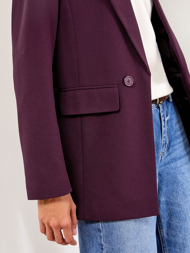 Lipsy Burgundy Red Relaxed Blazer - Image 2 of 4