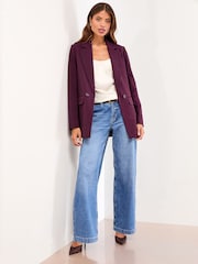 Lipsy Burgundy Red Relaxed Blazer - Image 3 of 4