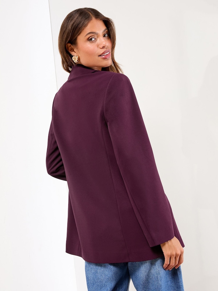 Lipsy Burgundy Red Relaxed Blazer - Image 4 of 4
