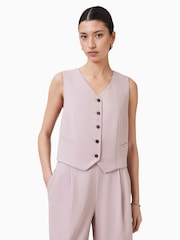 AllSaints Pink Aleida Waistcoat - Image 1 of 7