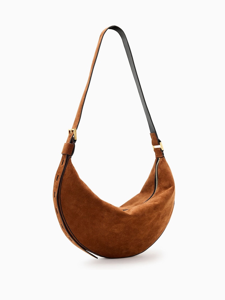 AllSaints Tan Half Moon Shoulder Bag - Image 2 of 7
