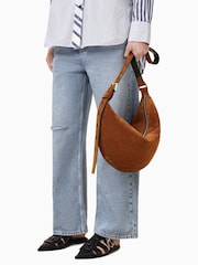 AllSaints Tan Half Moon Shoulder Bag - Image 6 of 7
