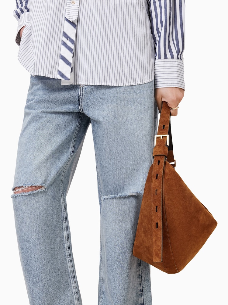 AllSaints Tan Half Moon Shoulder Bag - Image 7 of 7