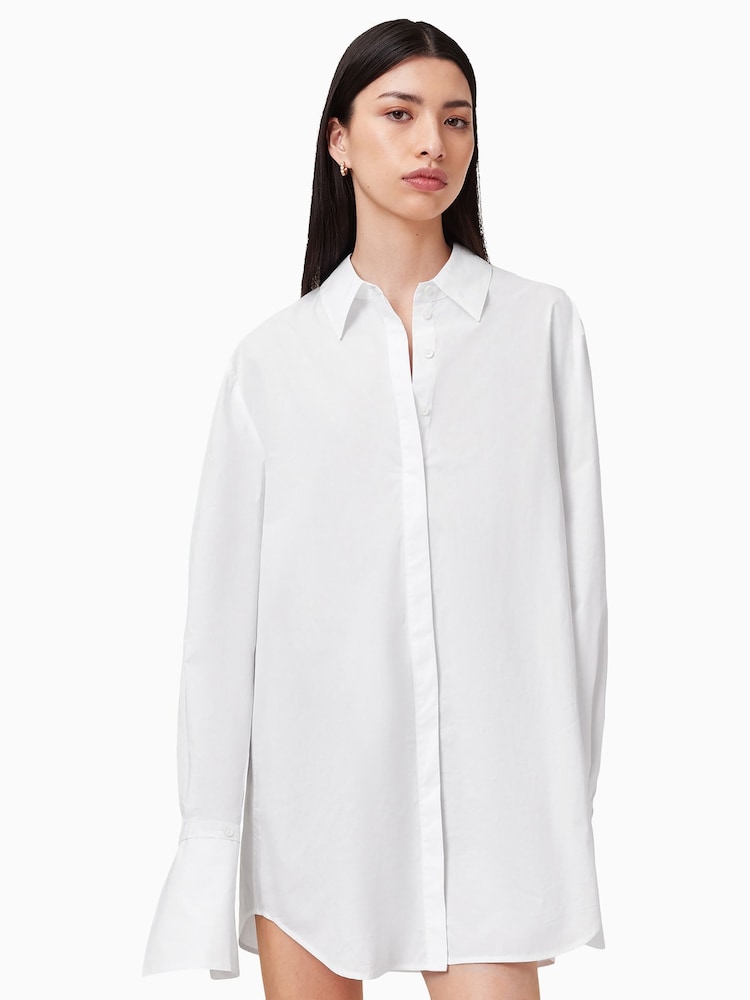 AllSaints White Alber 100% Organic Cotton Dress - Image 1 of 10