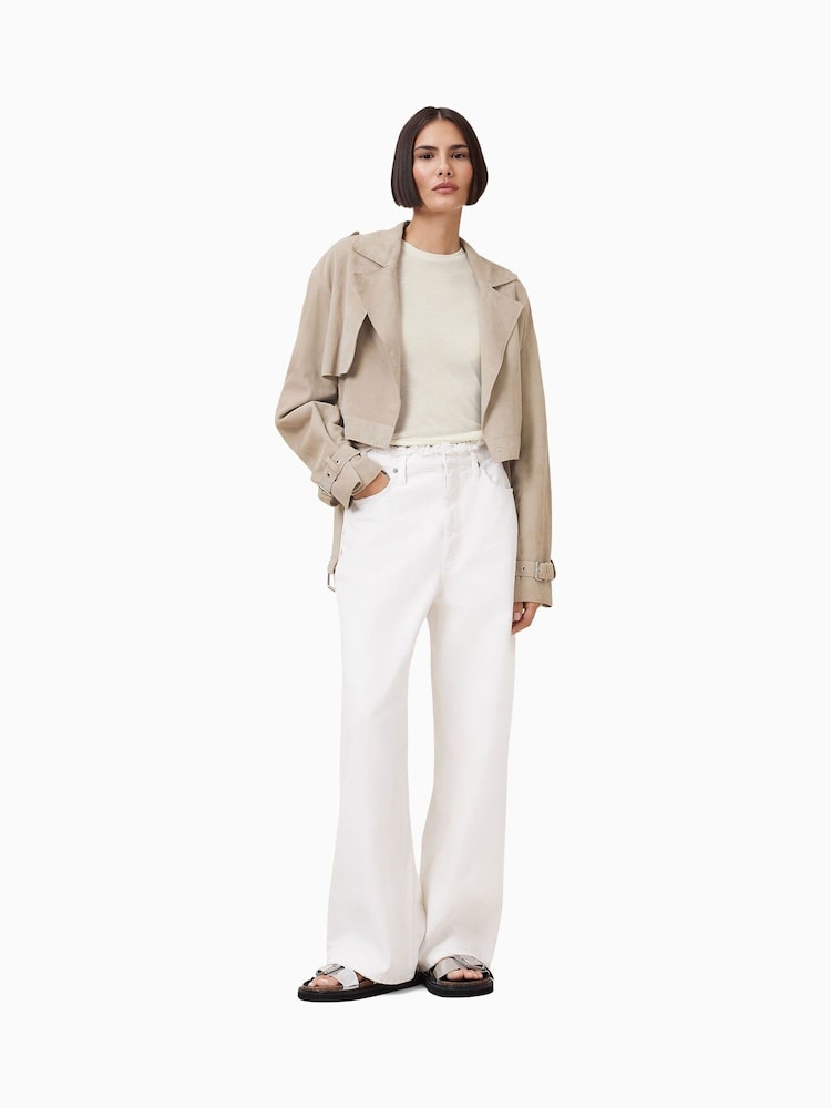 AllSaints Natural Ophelia Suede Jacket - Image 3 of 8
