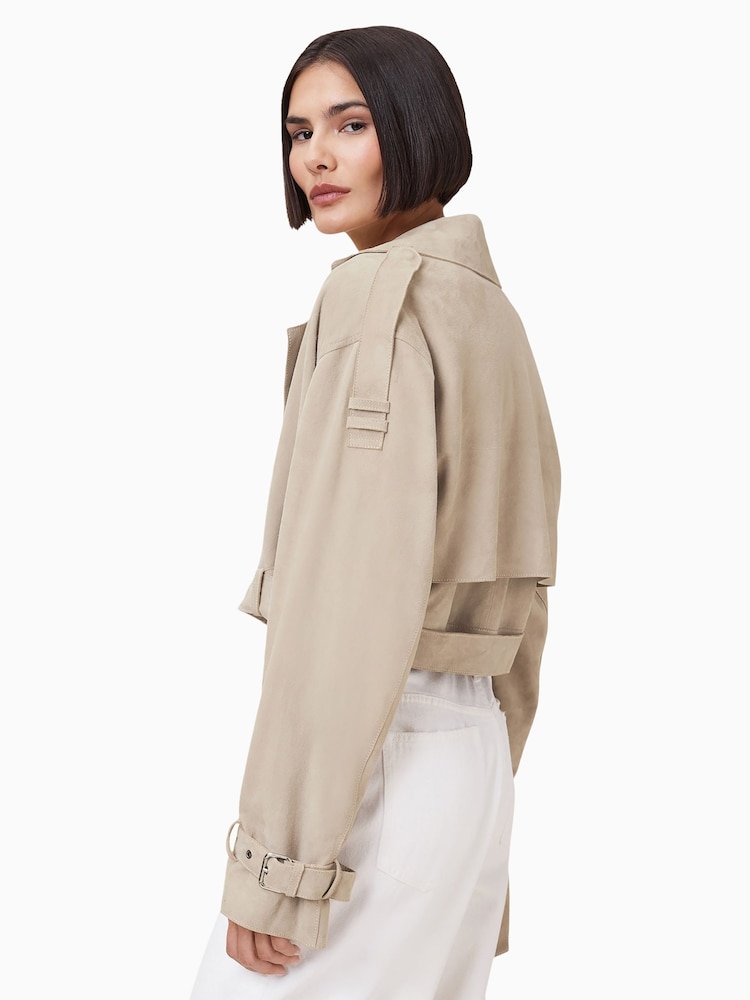AllSaints Natural Ophelia Suede Jacket - Image 5 of 8