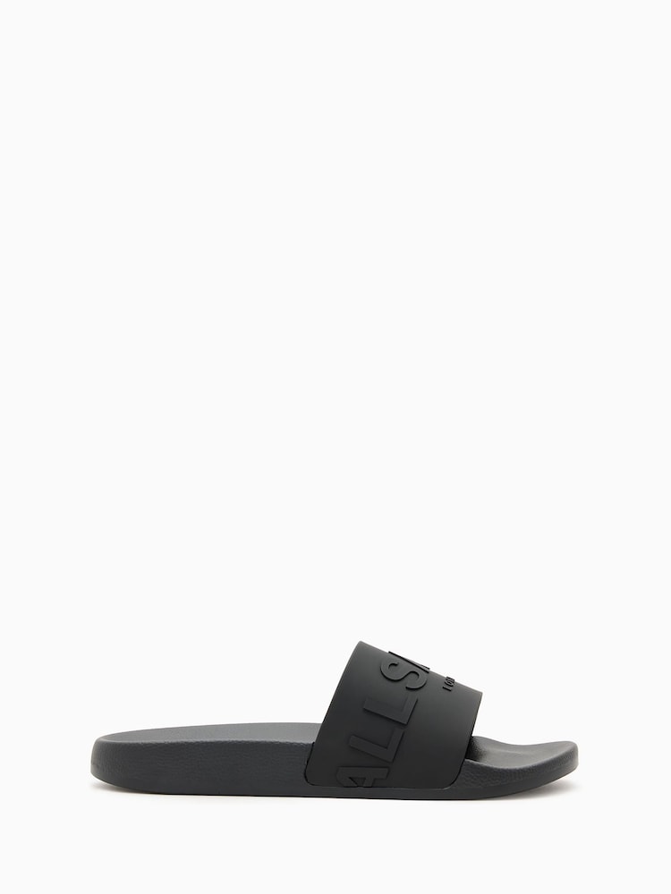AllSaints Black Biggy Sliders - Image 2 of 6 AllSaints Black Biggy Sliders - Image 2 of 6