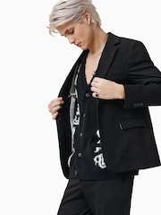 AllSaints Black Odin Blazer - Image 2 of 6