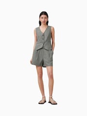 AllSaints Grey Averie Lin Shorts - Image 1 of 8