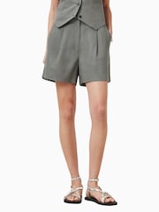 AllSaints Grey Averie Lin Shorts - Image 2 of 8