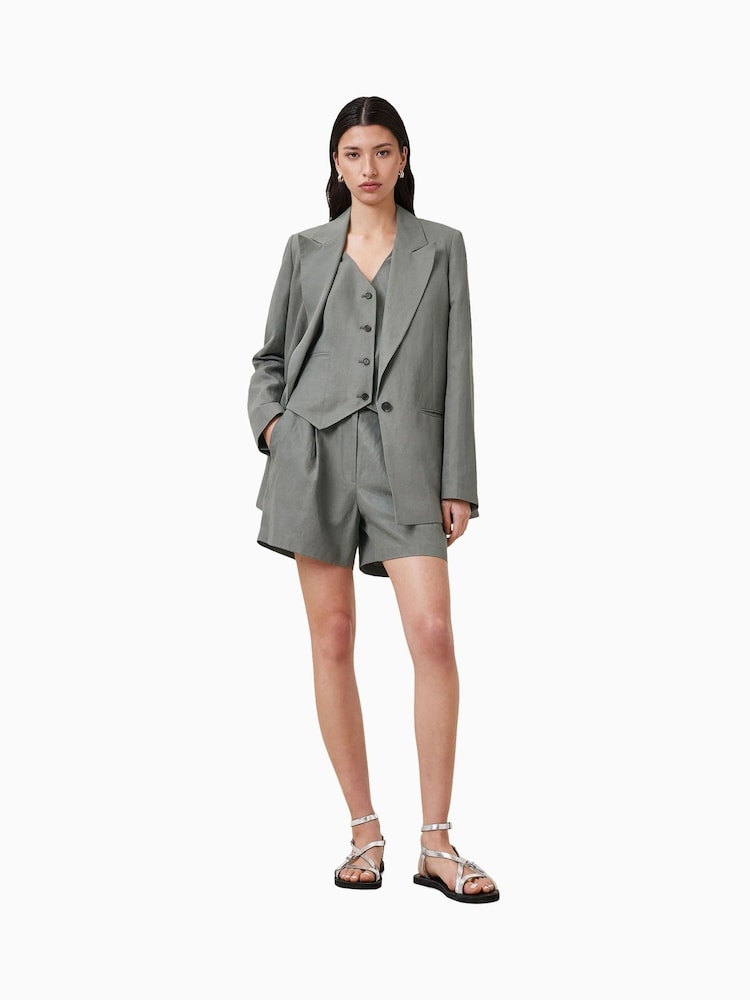 AllSaints Grey Averie Lin Shorts - Image 3 of 8