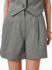 AllSaints Grey Averie Lin Shorts - Image 4 of 8