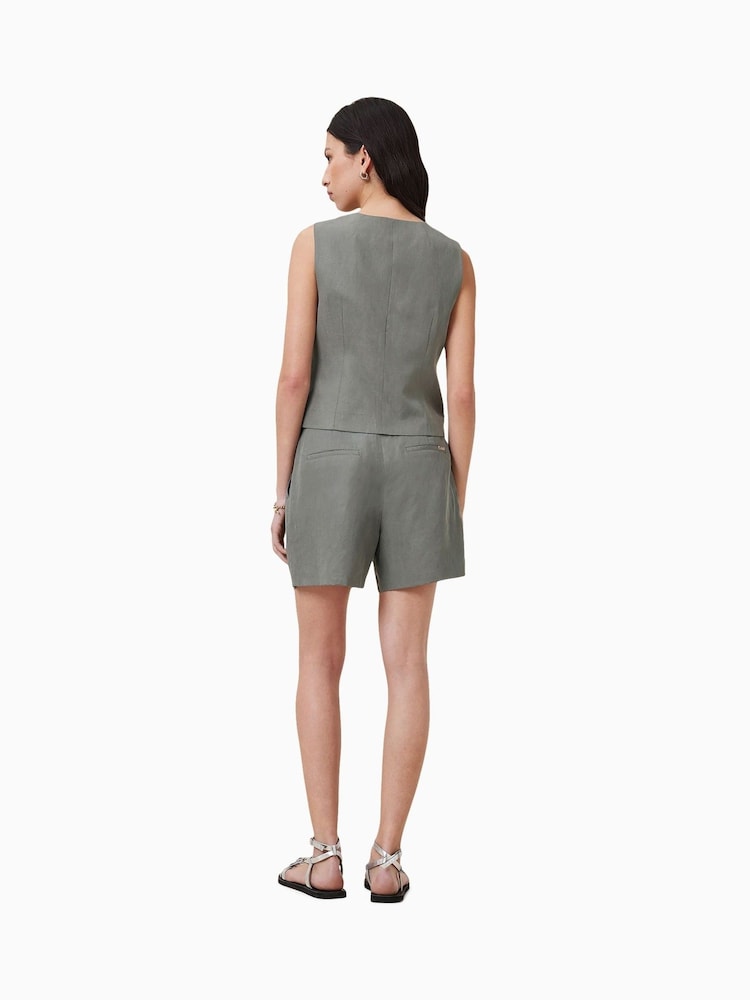 AllSaints Grey Averie Lin Shorts - Image 6 of 8