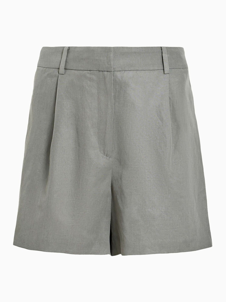 AllSaints Grey Averie Lin Shorts - Image 7 of 8