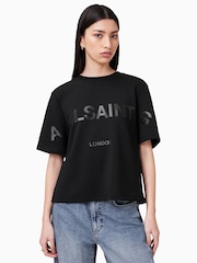 AllSaints Black Lini Biggy T-Shirt - Image 1 of 6