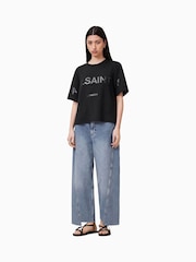 AllSaints Black Lini Biggy T-Shirt - Image 3 of 6