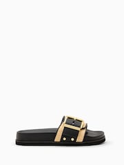 AllSaints Brown Ellie Raffia Sliders - Image 2 of 6