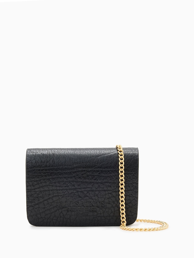 AllSaints Black Honore Grain Xbody Bag - Image 1 of 5
