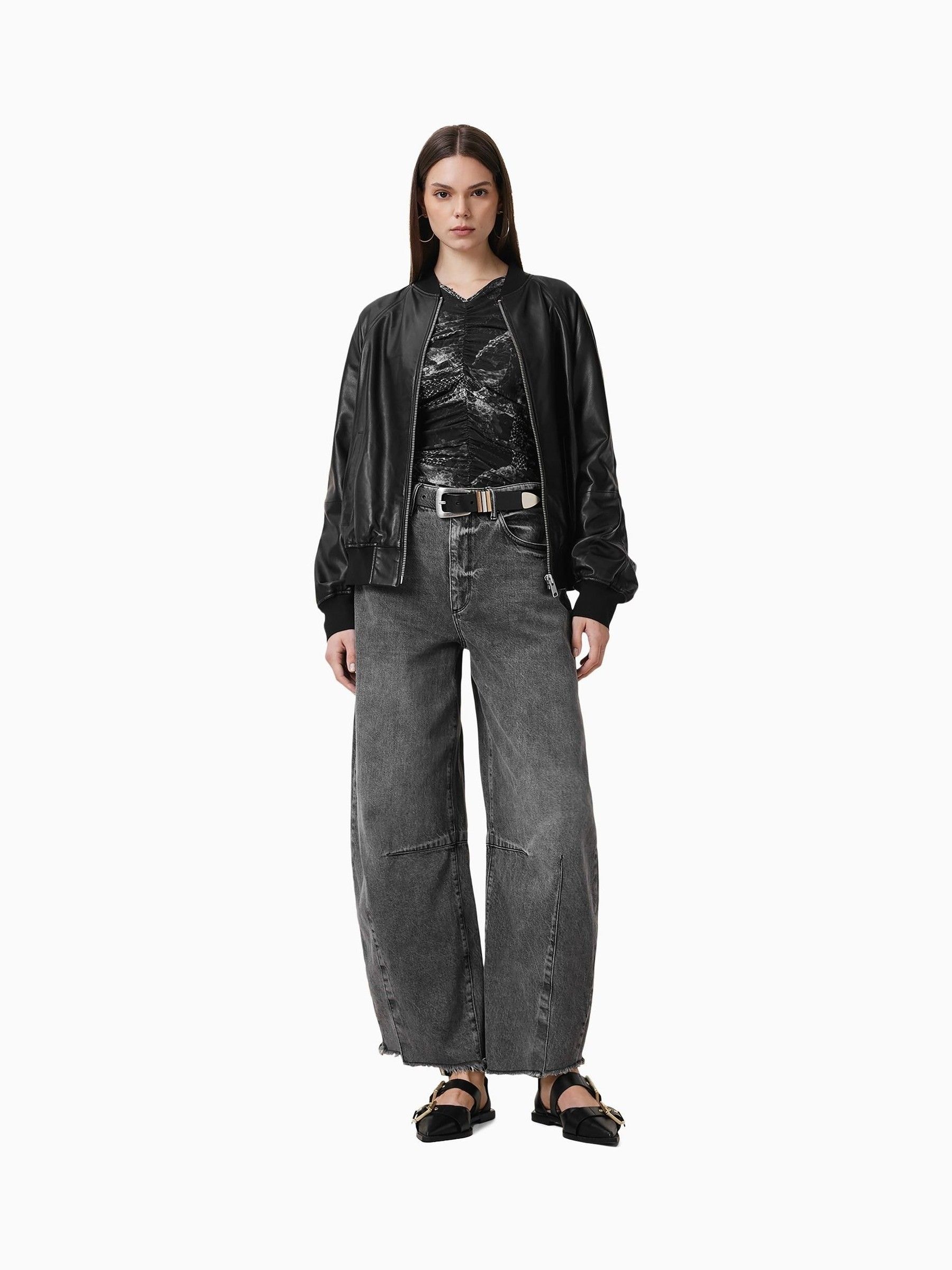 ALLSAINTS UTILITY LTHR BOMBER牛革（Black） Buy AllSaints Black Dana Leather Bomber Jacket from Next USA