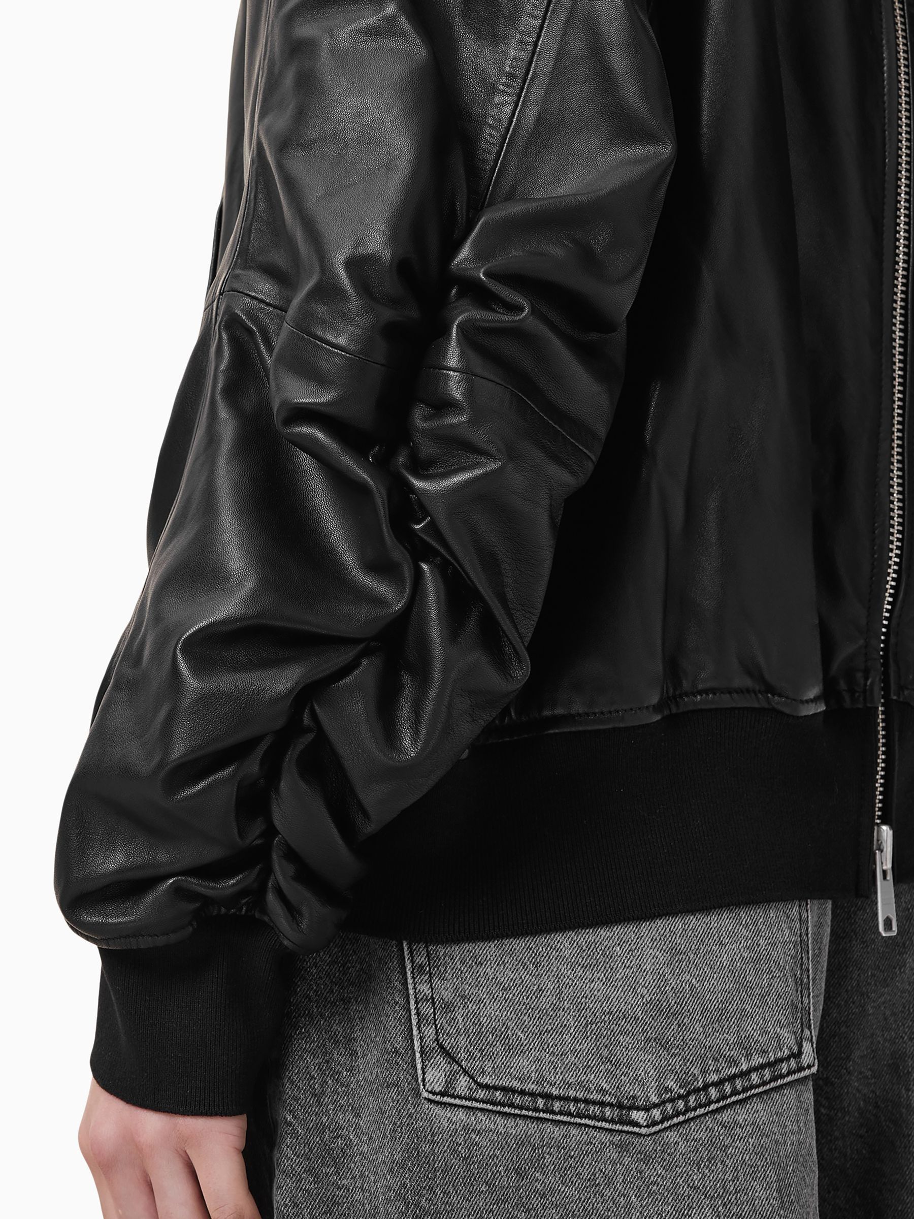 Buy AllSaints Black Dana Leather Bomber Jacket from Next USA