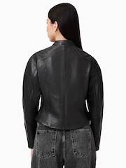 AllSaints Black Rayna Biker Jacket - Image 2 of 4
