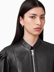 AllSaints Black Rayna Biker Jacket - Image 3 of 4