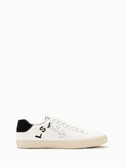 AllSaints White Asaint Lthr Low Trainers - Image 3 of 7