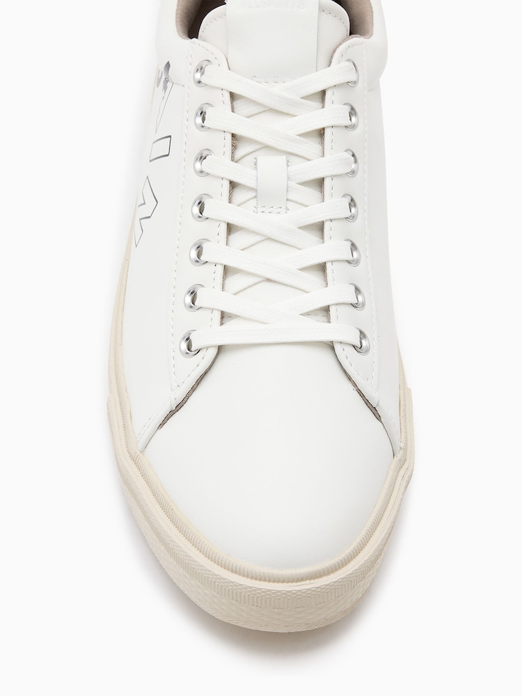 AllSaints White Asaint Lthr Low Trainers - Image 6 of 6
