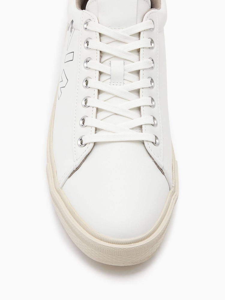 AllSaints White Asaint Lthr Low Trainers - Image 7 of 7